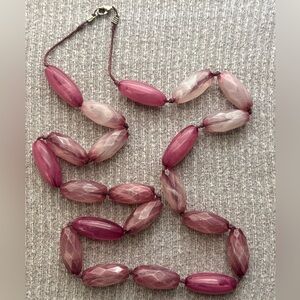 Vintage chunky dark and light purple beaded necklace